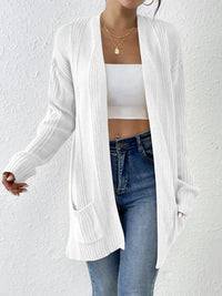 Helena | Women's Pockets Knit Cardigan in White