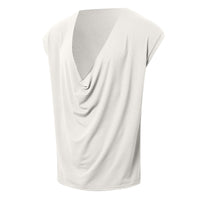 Heloise | Women's V-Neck Elegant Casual Blouse Top in White