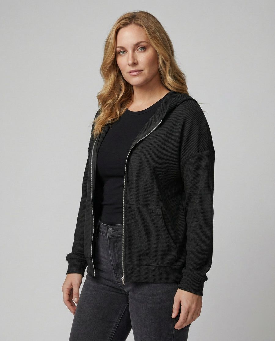 Helvetia | Women's Zip Hoodie in Black
