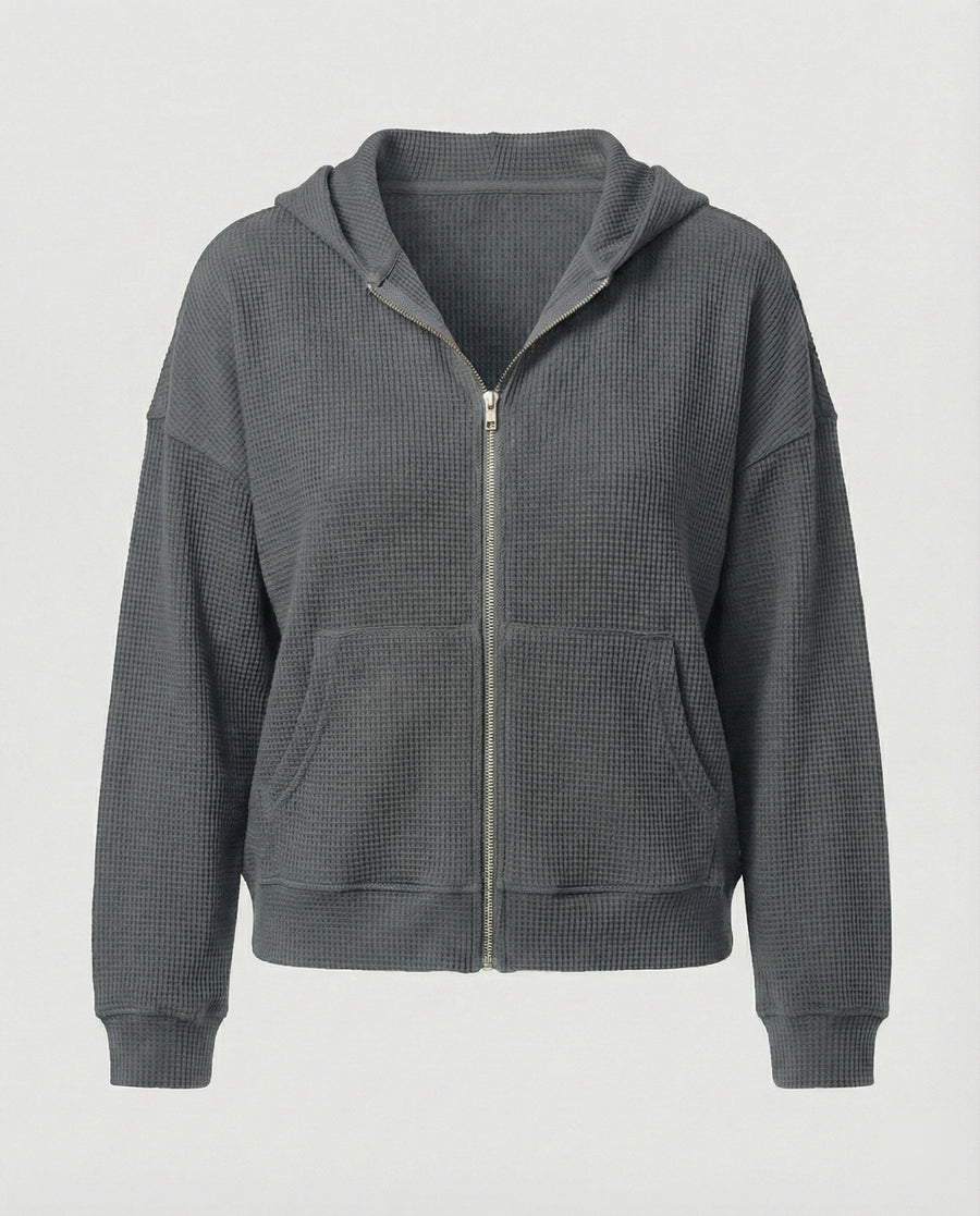 Helvetia | Women's Zip Hoodie in Dark Gray
