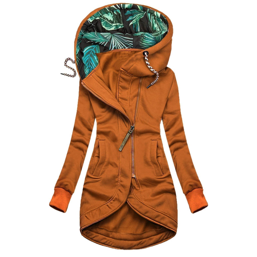 Helvia | Women's Contrast Printed Lining Jacket in Yellow
