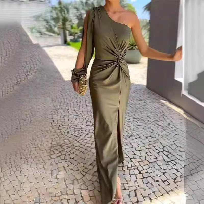 Henrietta | Women's Asymmetric Slit Elegant Wrap Dress