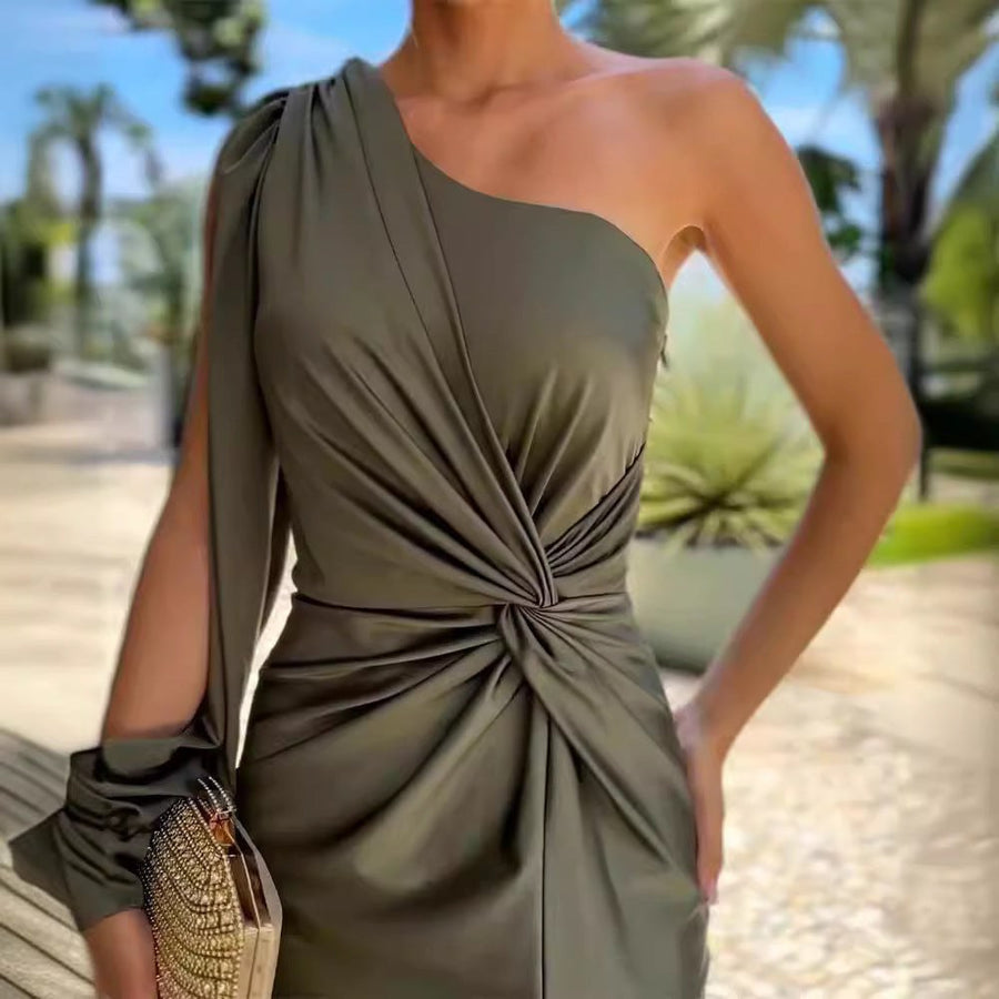 Henrietta | Women's Asymmetric Slit Elegant Wrap Dress