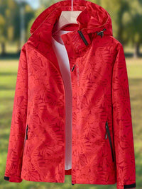 Henriette | Women's Full-length Zipper Closure Jacket in Red