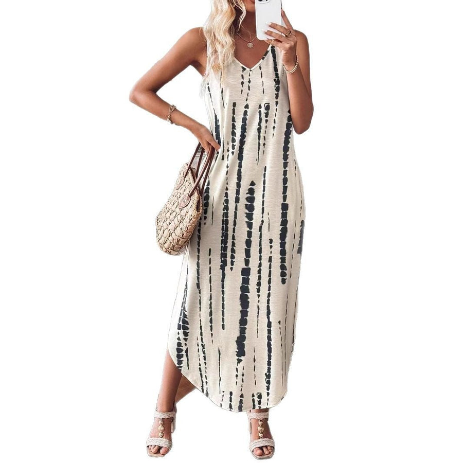 Hesper | Women's V-Neck Maxi Dress in Multicolor