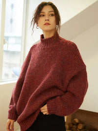 Hester | Women's Knit Sweater in Lippen Red