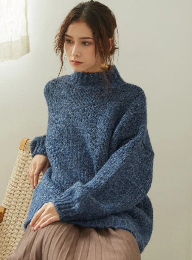 Hester | Women's Knit Sweater in Meeres Blue