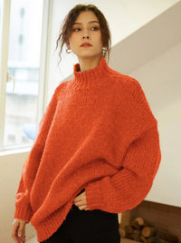 Hester | Women's Knit Sweater in Orange