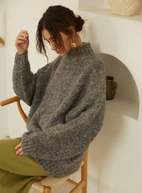 Hester | Women's Knit Sweater in Silber Gray