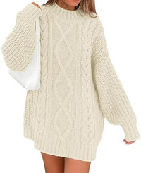 Hilda | Women's Asymmetric Knit Sweater in Apricot