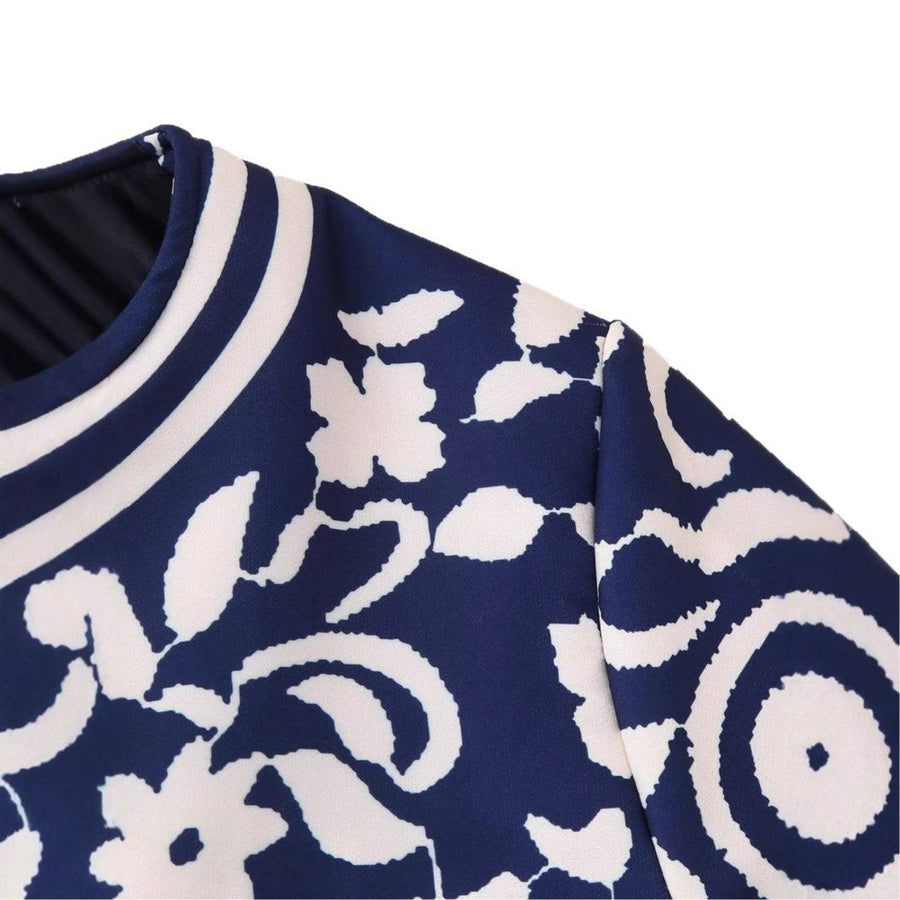 Hilda | Women's Floral Elegant Jacket in Dark Blue