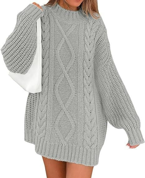 Hilda | Women's Asymmetric Knit Sweater in Gray