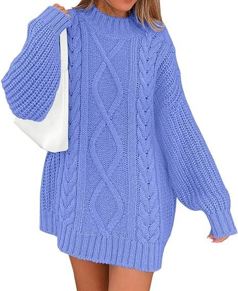 Hilda | Women's Asymmetric Knit Sweater in Light Blue