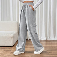 Hildeburg | Women's Elastic Waist Pockets Comfortable Pants – Dress Pants in Gray