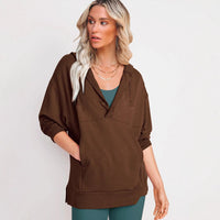Hildegunde | Women's Asymmetric Pockets Hooded Hoodie