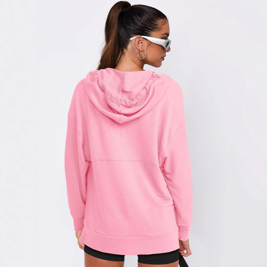 Hildegunde | Women's Asymmetric Pockets Hooded Hoodie