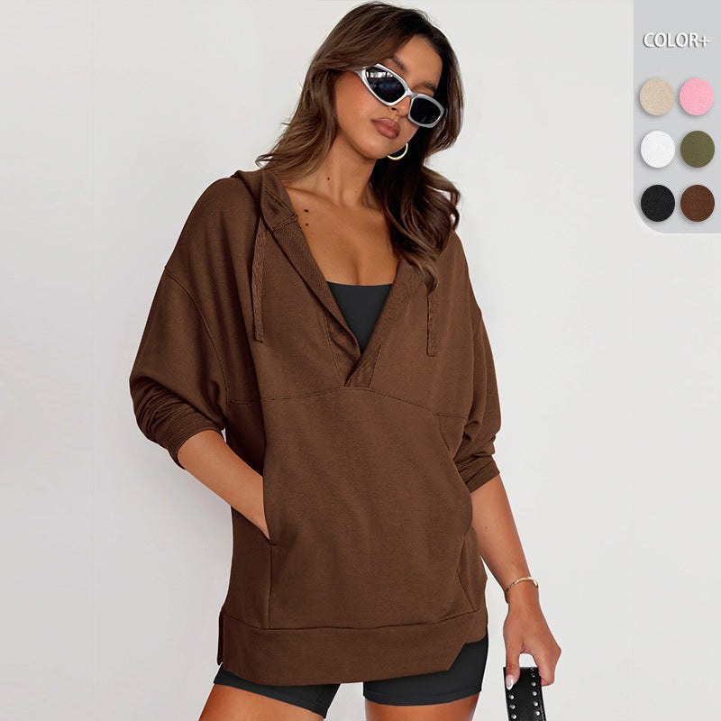 Hildegunde | Women's Asymmetric Pockets Hooded Hoodie