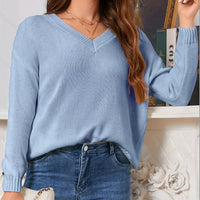 Hildred | Women's V-Neck Sweater in Light Blue