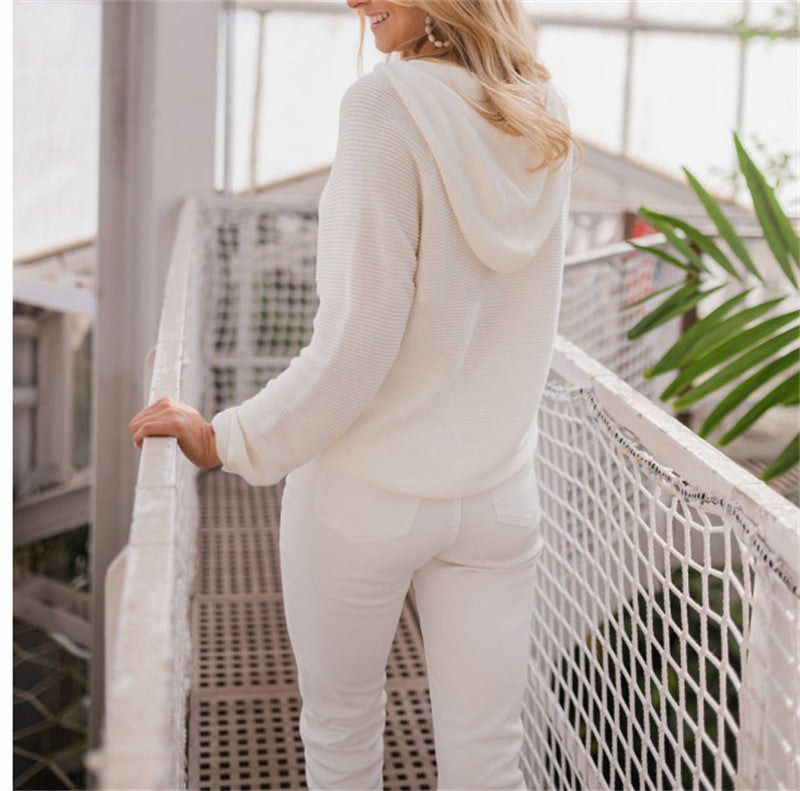 Hiltrude | Women's Button-Front Hooded Hoodie