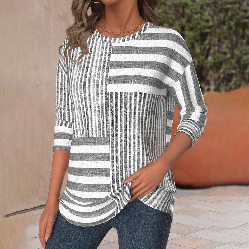 Hollis | Women's Striped Three-Quarter Sleeve Blouse