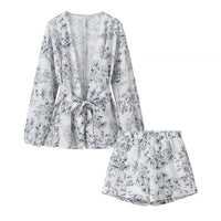 Hollis | Women's Floral Pajama Set in Anzug