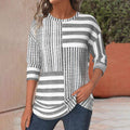 Hollis | Women's Striped Three-Quarter Sleeve Blouse