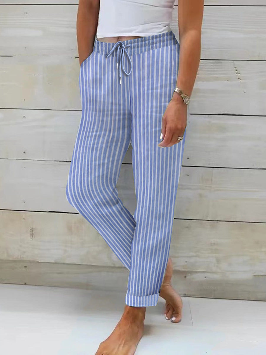 Honor | Women's Striped Pants in Blue