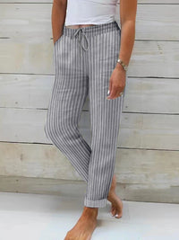 Honor | Women's Striped Pants in Gray