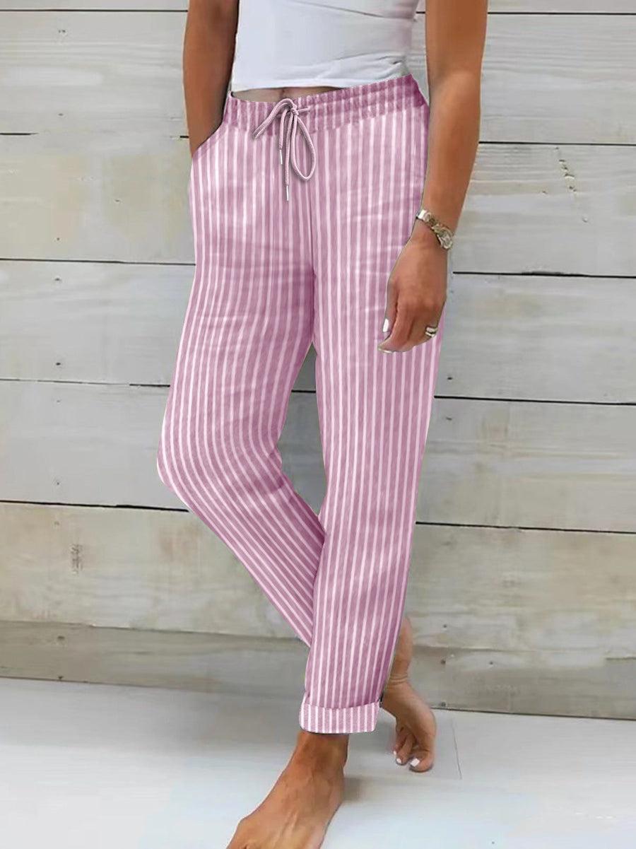Honor | Women's Striped Pants in Pink