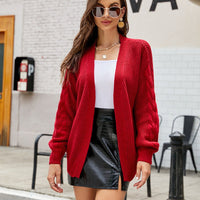 Honor | Women's Voluminous Knit Modern Cardigan in Red