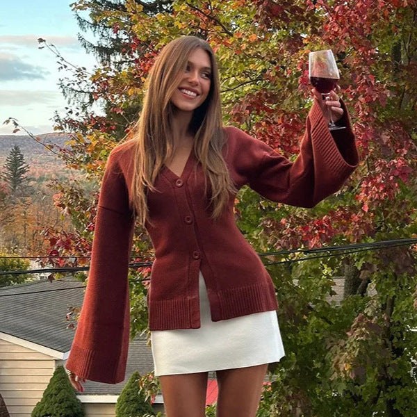 Honora | Women's Knit Cardigan in Red