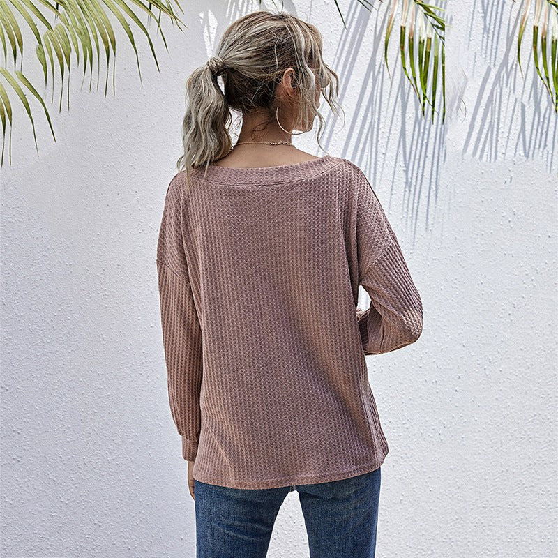 Honoria | Women's V-Neck Oversized Sweater in Black