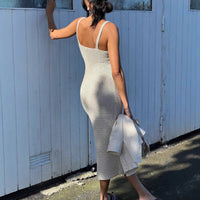 Honorine | Women's Lightweight Knit Maxi Dress in Beige