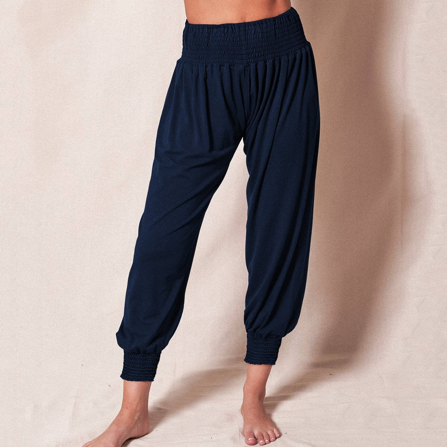Honorine | Women's Elastic Waist Comfortable Casual Pants – Dress Pants in Dark Blue