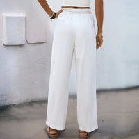 Hrefna | Women's Pockets Comfortable Casual Pants – Dress Pants in Beige