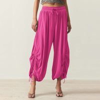 Hulda | Women's Ruffle Detail Comfortable Pants – Dress Pants in Fuchsia