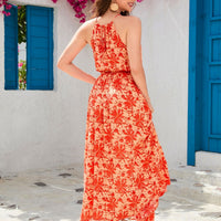 Hulda | Women's Floral Maxi Dress in Orange