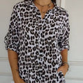 Hyacinth | Women's V-Neck Leopard Print Blouse
