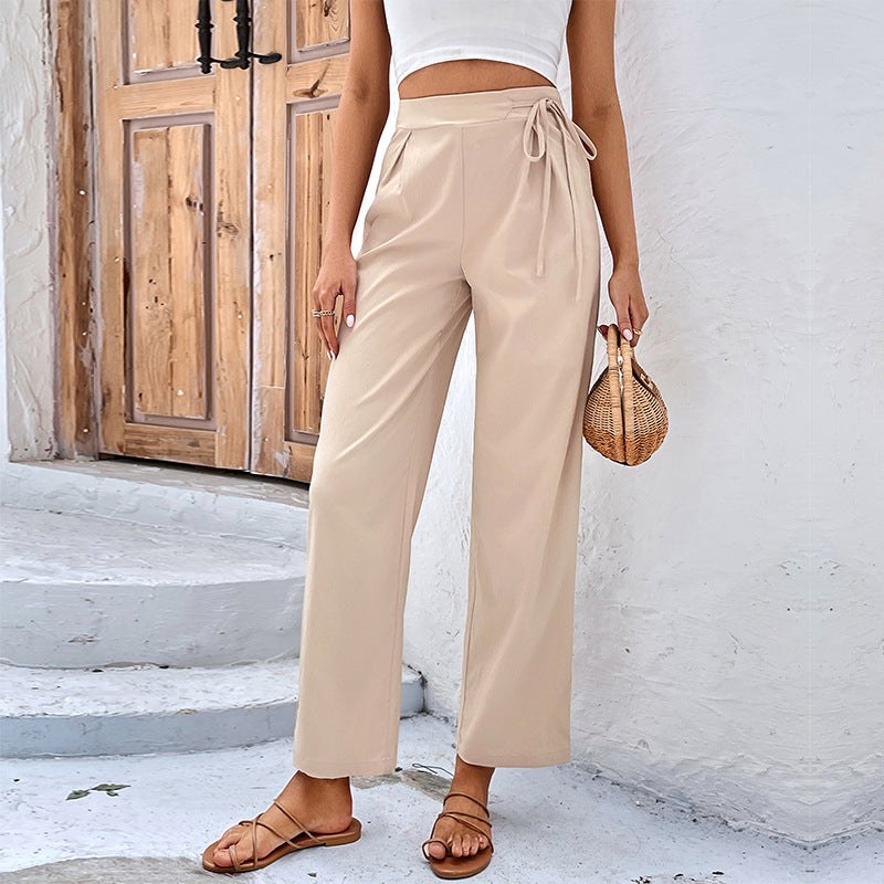 Iantha | Women's Drawstring Comfortable Pants – Dress Pants in Apricot