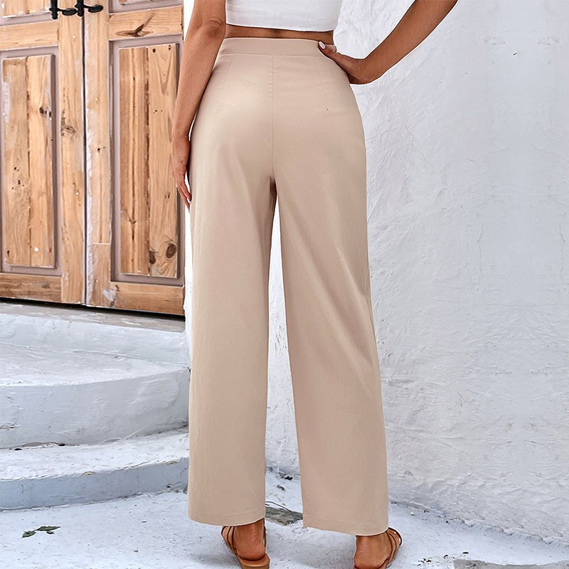 Iantha | Women's Drawstring Comfortable Pants – Dress Pants in Apricot