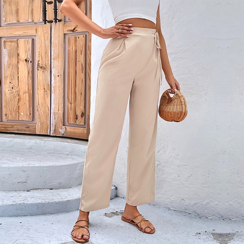 Iantha | Women's Drawstring Comfortable Pants – Dress Pants in Apricot