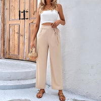 Iantha | Women's Drawstring Comfortable Pants – Dress Pants in Apricot