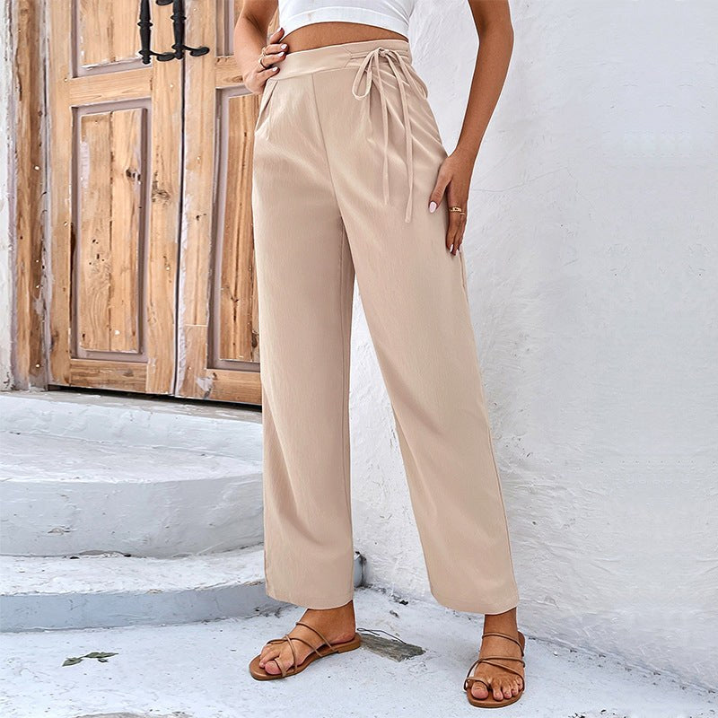 Iantha | Women's Drawstring Comfortable Pants – Dress Pants in Apricot