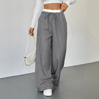 Ianthe | Women's Striped Comfortable Joggers in Black