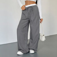 Ianthe | Women's Striped Comfortable Joggers in Black