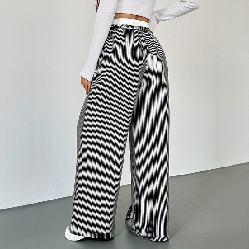Ianthe | Women's Striped Comfortable Joggers in Black