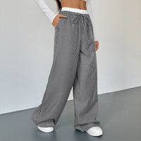 Ianthe | Women's Striped Comfortable Joggers in Black
