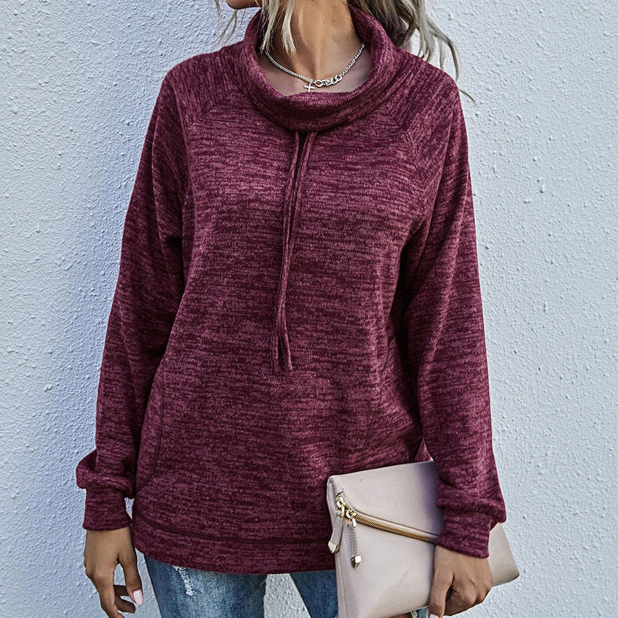 Ianthina | Women's Pockets Sweater in Wine Red