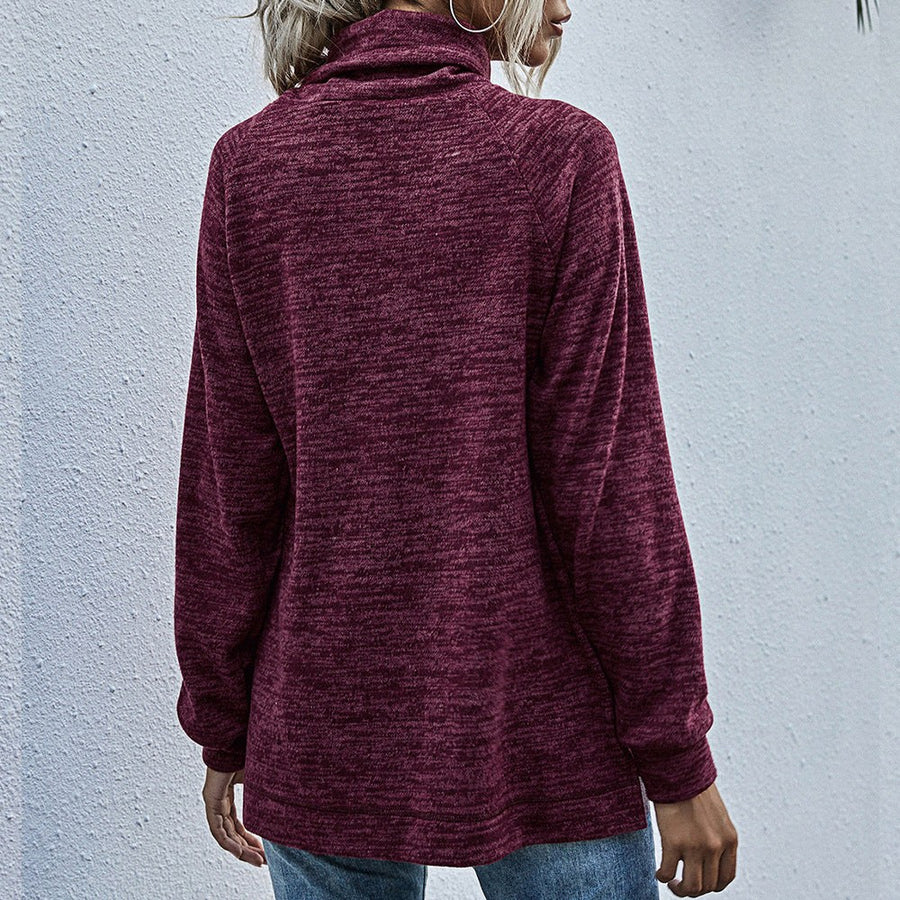 Ianthina | Women's Pockets Sweater in Wine Red