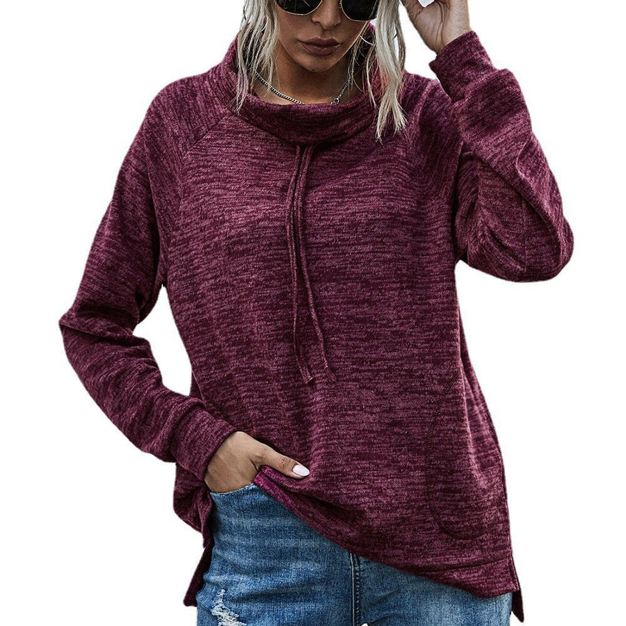 Ianthina | Women's Pockets Sweater in Wine Red